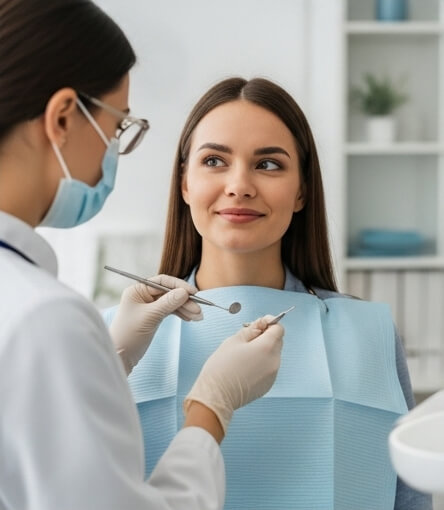 Women getting tooth pain treatment - Emergency dentist Mansfield